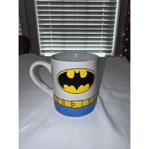 DC Comics Retro Design Original Batman 14 Oz Ceramic Gray Blue Yellow Coffee Mug